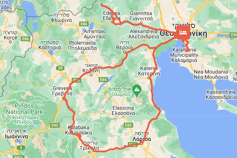 מפת מסלול סלוניקי